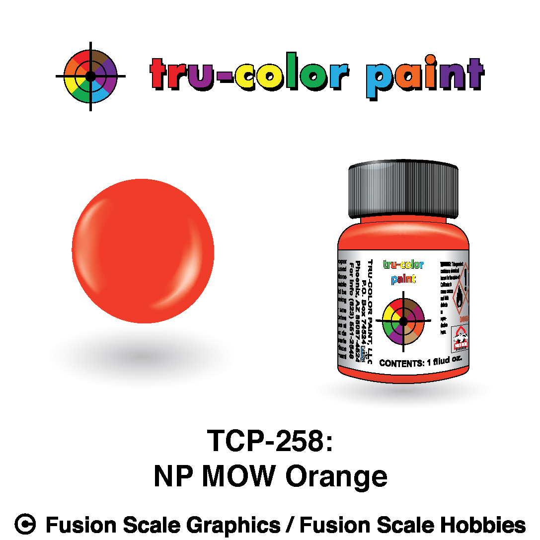 Tru Color Paint Northern Pacific Maintenance of Way Orange 1oz - 258