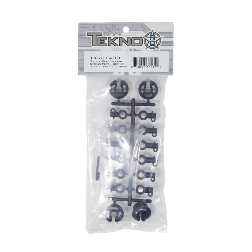 Tekno TKR6140D – Shock Rod End and Spring Perch Set w/ assorted length rod ends