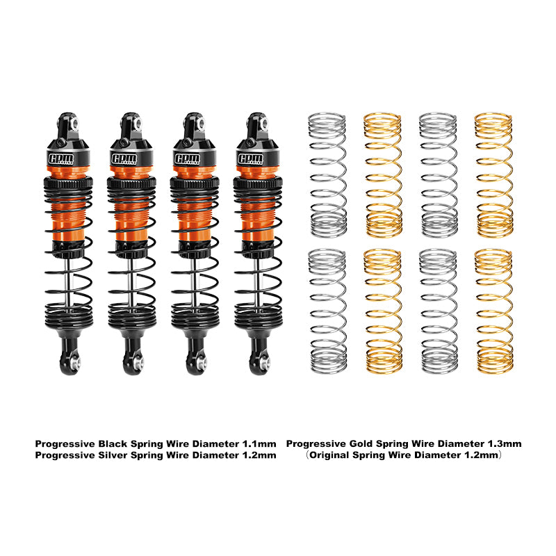 GPM RACING,TRAXXAS-MINI MAXX 6061 ALLOY FRONT AND REAR ADJUSTABLE SPRING SHOCK 87MM TXMM087FR