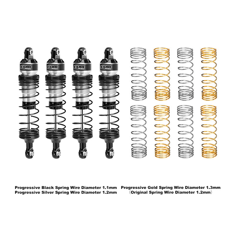 GPM RACING,TRAXXAS-MINI MAXX 6061 ALLOY FRONT AND REAR ADJUSTABLE SPRING SHOCK 87MM TXMM087FR