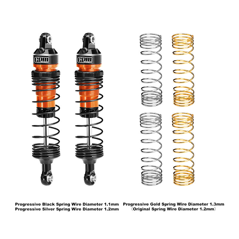 GPM RACING,TRAXXAS-MINI MAXX 6061 ALLOY FRONT/REAR ADJUSTABLE SPRING SHOCK 87MM TXMM087F/R