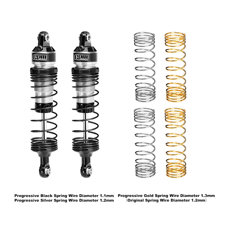 GPM RACING,TRAXXAS-MINI MAXX 6061 ALLOY FRONT/REAR ADJUSTABLE SPRING SHOCK 87MM TXMM087F/R