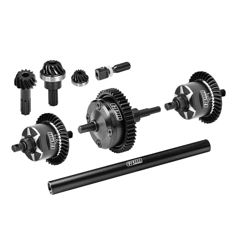 GPM RACING,TRAXXAS-MINI MAXX MONSTER (No Diffs Oil) 4140 CARBON STEEL + 7075 ALLOY FRONT & CENTRE & REAR COMPLETE DIFFERENTIAL TXMM3747