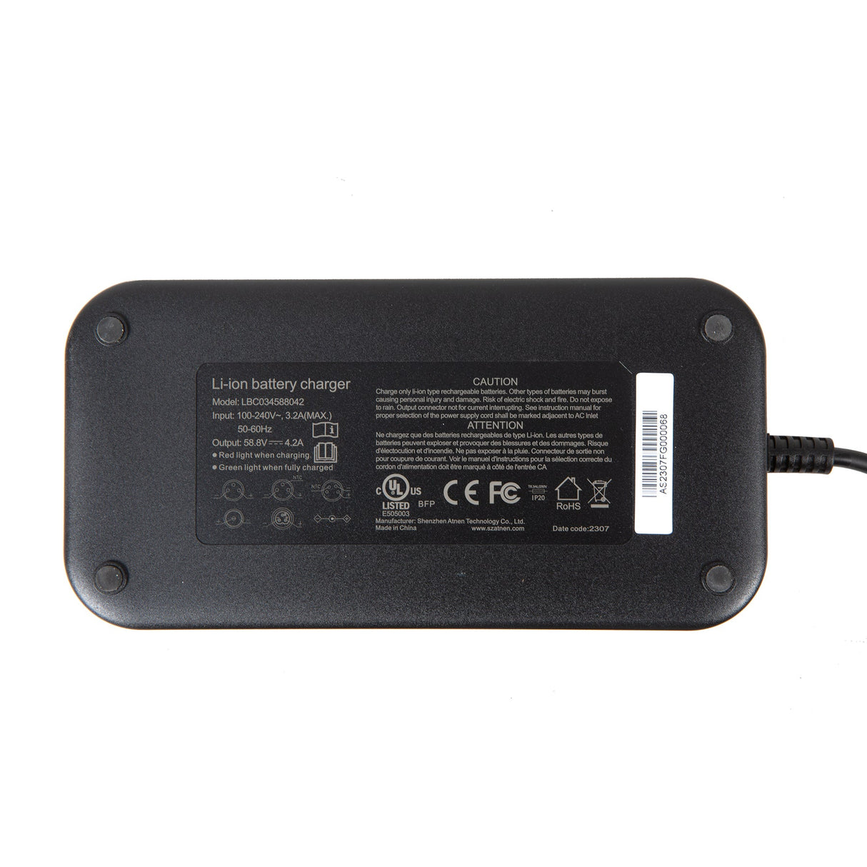 EUNORAU 52V4A 1.0 US/CA FLASH Ebike Charger