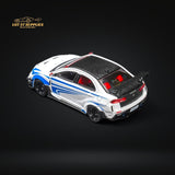 CM Model Mitsubishi Lancer Evolution X Varis White Blue Stripes 1:64