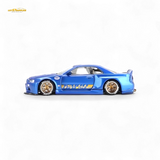 Mini GT x Kaido House Nissan Skyline GT-R R34 V2 Shinjuku Blue 1:64