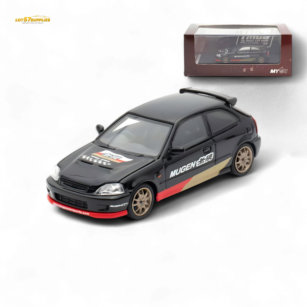 Motorhelix Honda Civic EK9 MUGEN Black 1:64