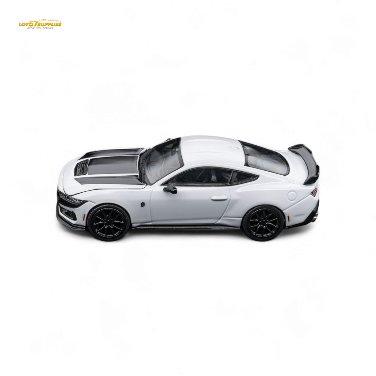 (Pre-Order) DCM Mustang Dark Horse - Crystal White - Black Wheels 1:64