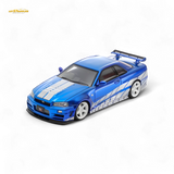 Fast Speed Skyline GT-R R34 Nismo Z-Tune Blue 1:64