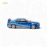 Fast Speed Skyline GT-R R34 Nismo Z-Tune Blue 1:64