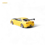 Focal Horizon Nissan Skyline GT-R R34 Z-Tune Carbon-Hood Version Yellow 1:64
