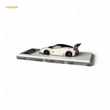 Flame Ferrari 458 GT LB Wide-Body - White 1:64 Resin