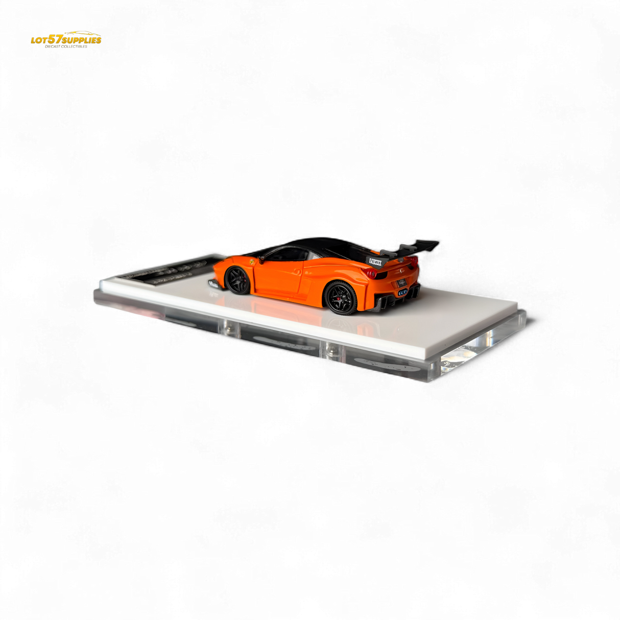 Flame Ferrari 458 LB Wide-Body Pearl Orange 1:64