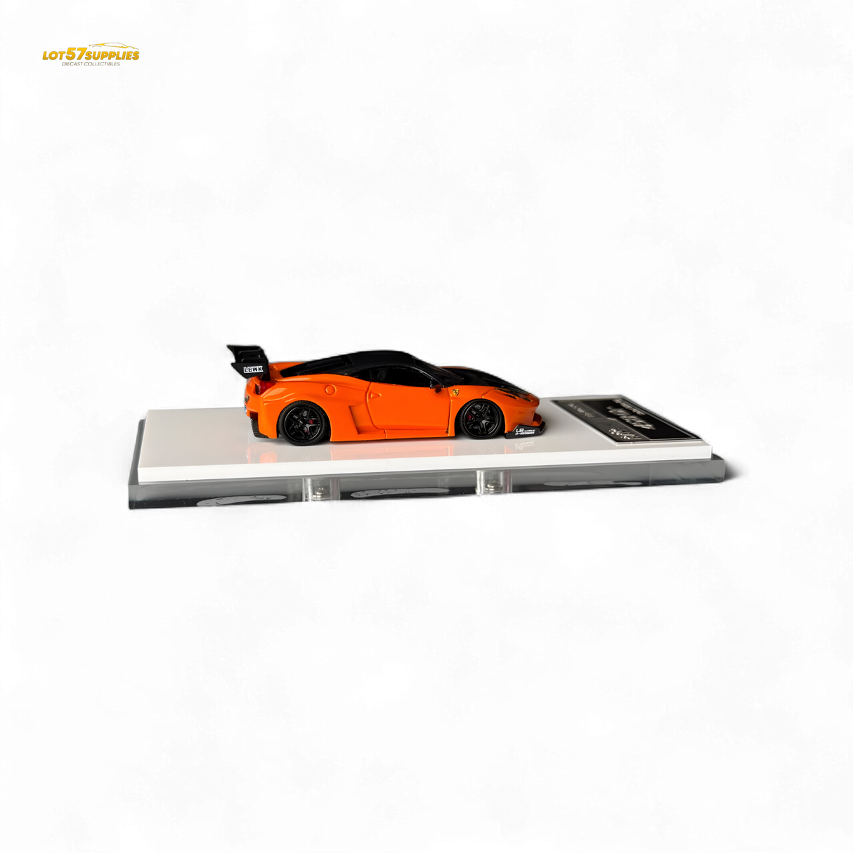 Flame Ferrari 458 LB Wide-Body Pearl Orange 1:64