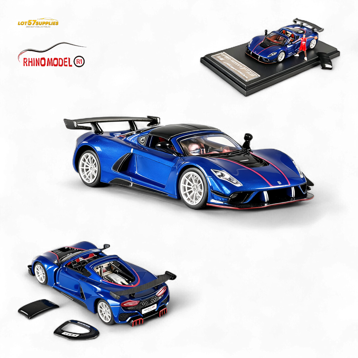 Rhino Model RM Hennessey Venom F5 Blue 1:64
