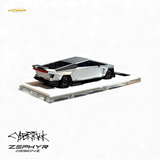404ERROR Tesla Cybertruck Custom Widebody Lowered - Silver 1:64