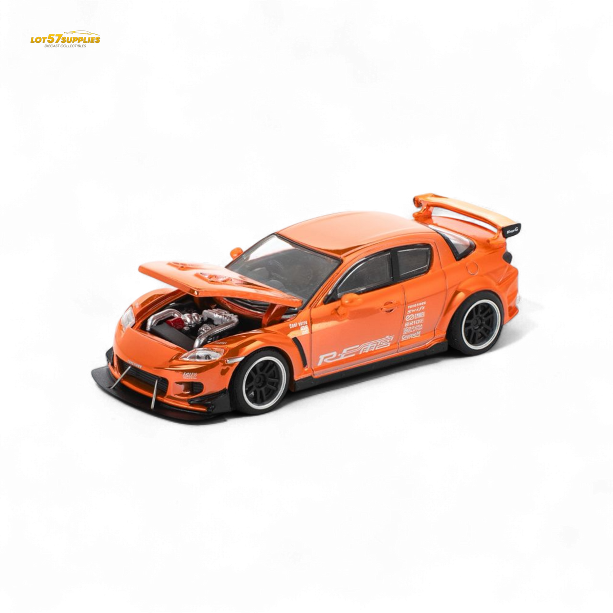 (Pre-Order) Poprace MAZDA RX-8 RE-AMEMIYA - CHROME ORANGE 1:64