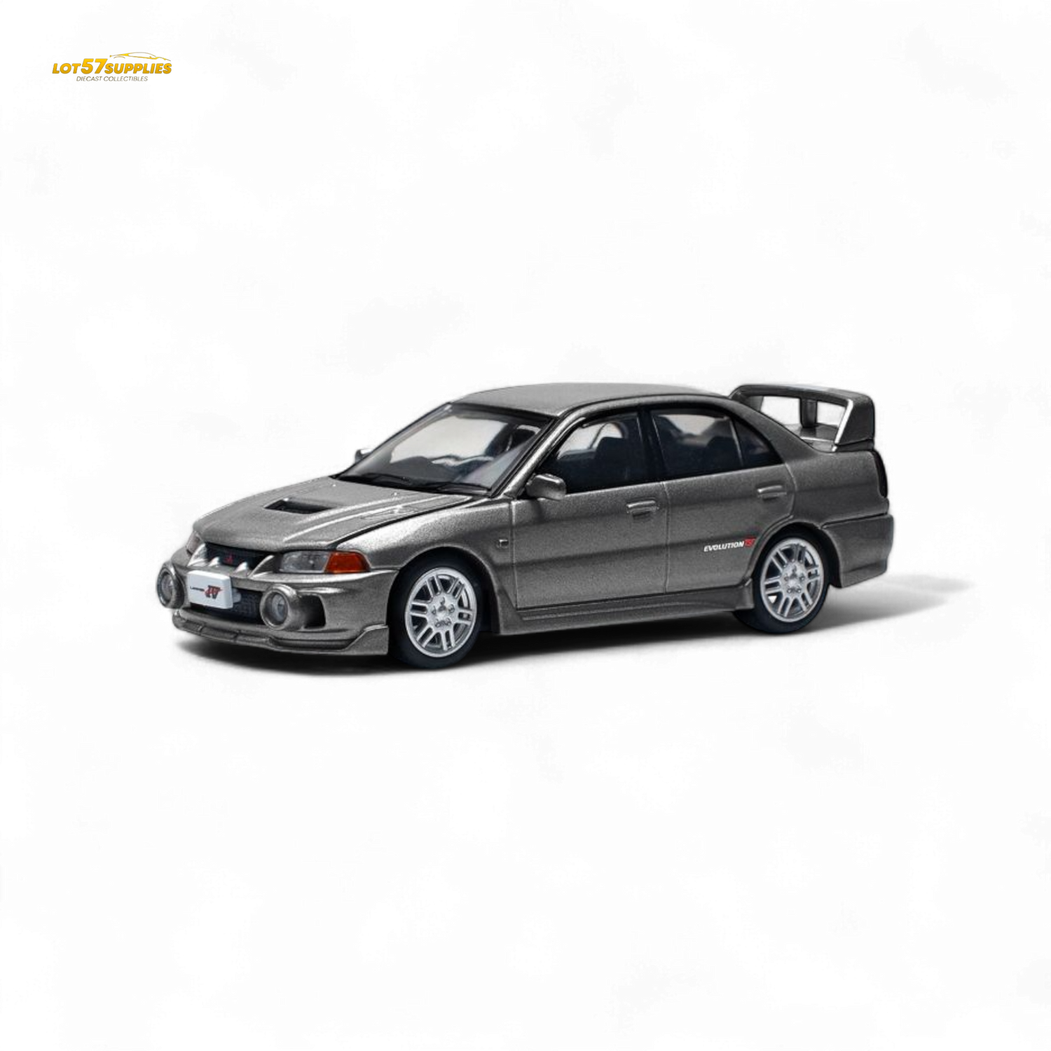 (Pre-Order) poprace MITSUBISHI LANCER EVOLUTION IV - DARK GREY 1/64