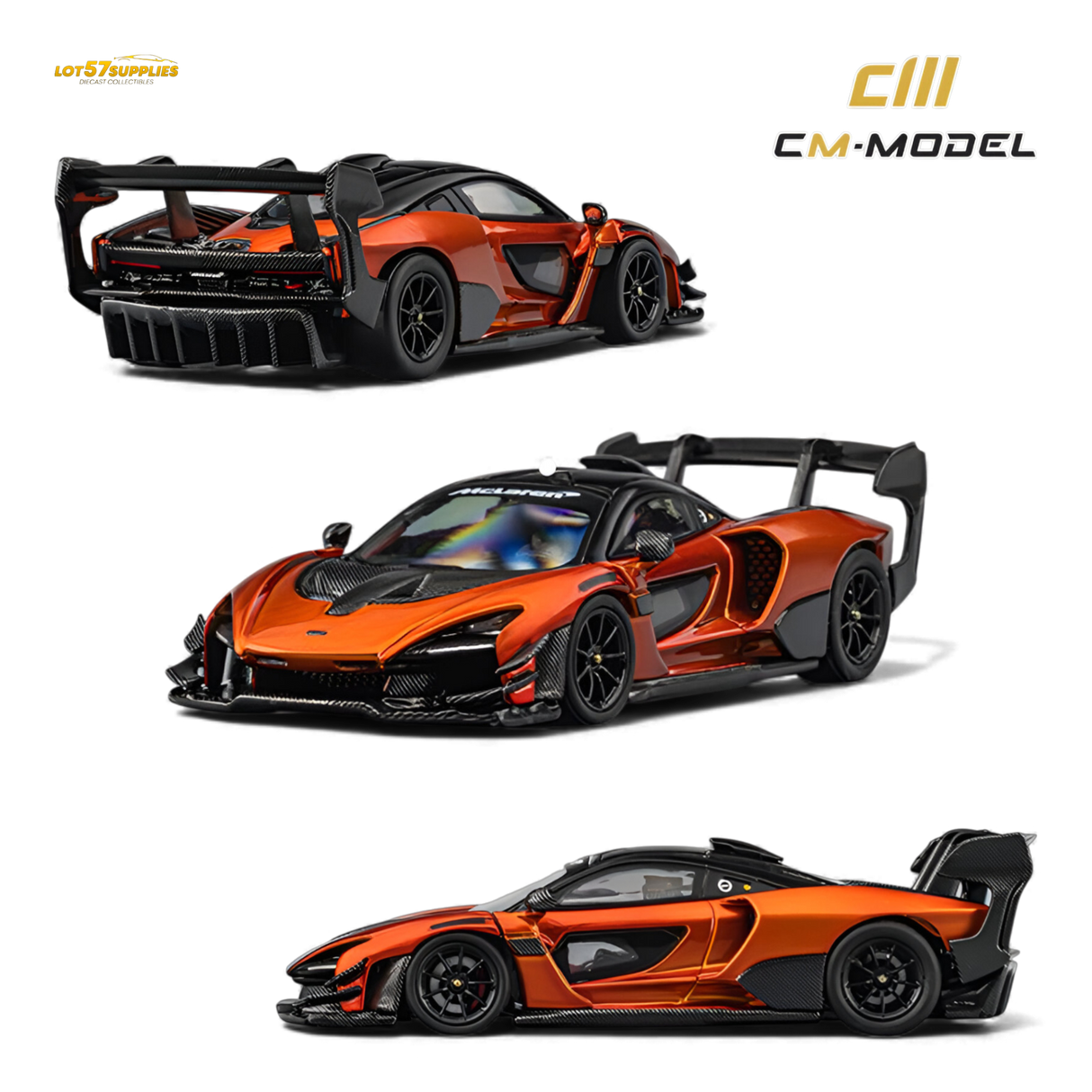 (Pre-Order) CM Model McLaren Senna GTR Volcano Orange 1:64