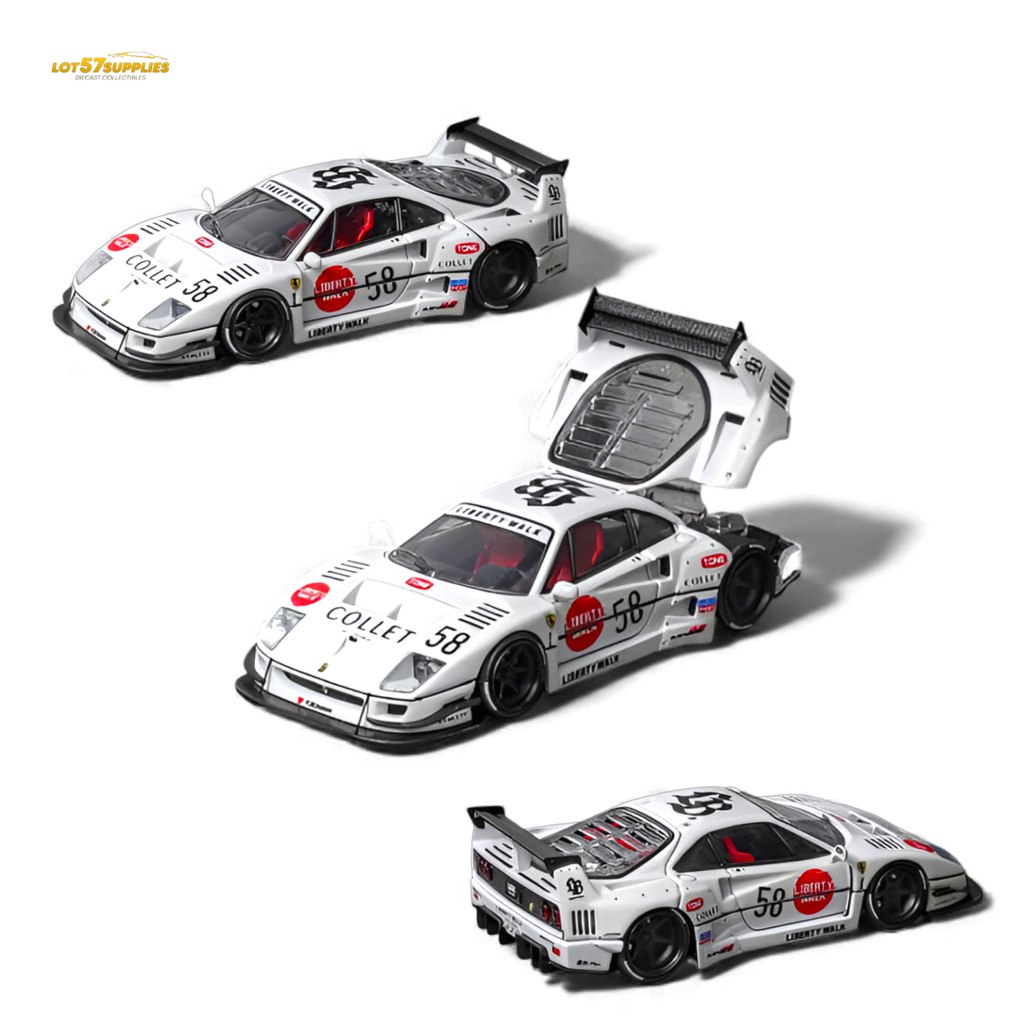 Pre-Order) Star Models Ferrari F40 LB-Works White 1:64 – Island