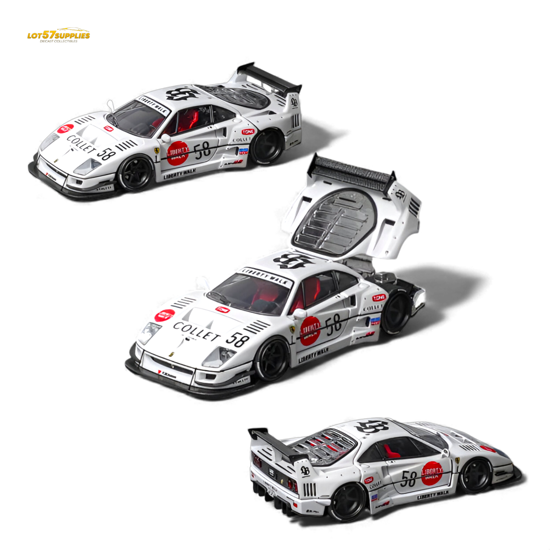 フェラーリ F-40　SUPER KIT R/C SERIES　レア　カラー　白 Pre-Order) Star Models Ferrari F40 LB-Works White 1:64 – Island