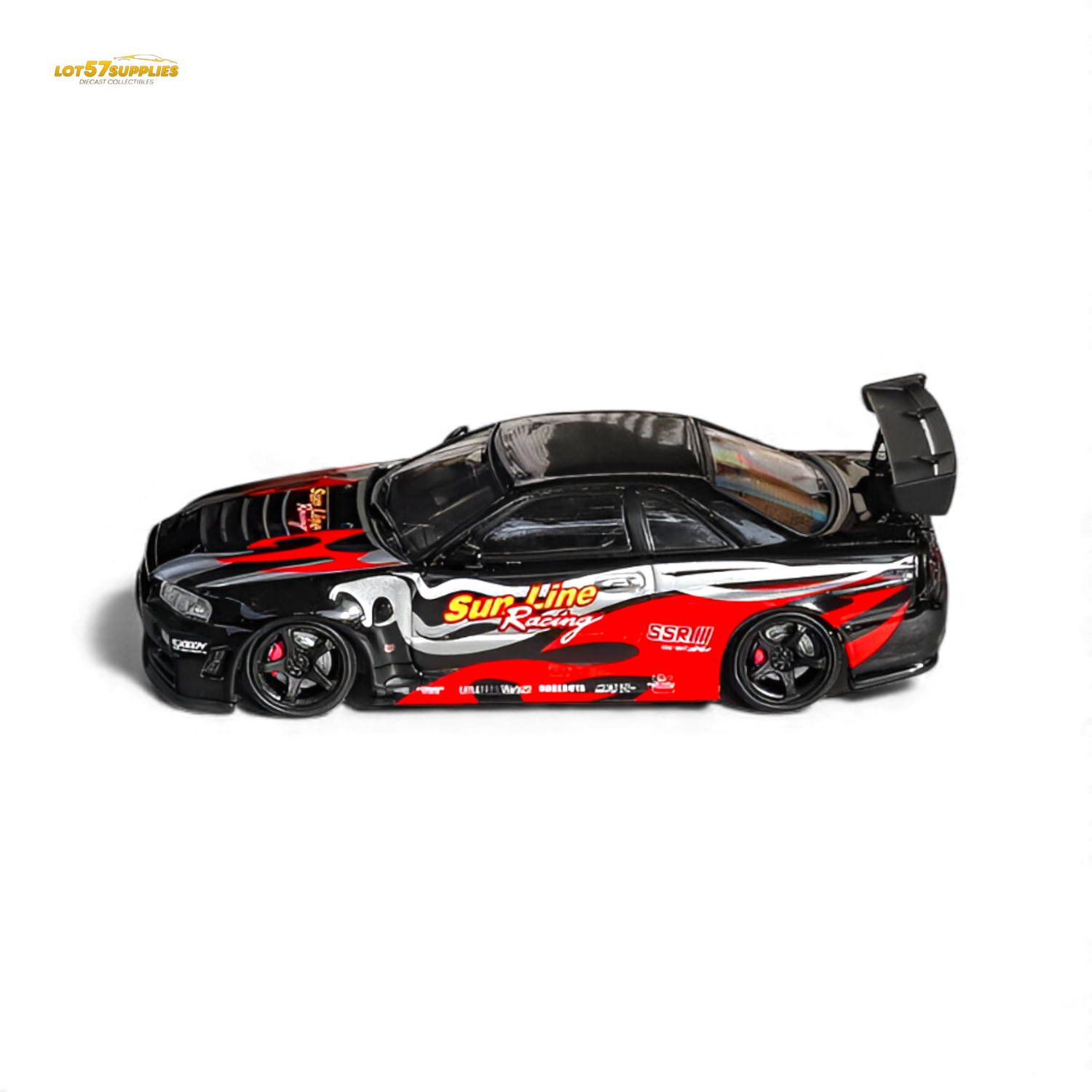 (Pre-Order) Fuji Skyline R34 GT-R Nismo Z-Tune - Black Red Flame 1:64 ...