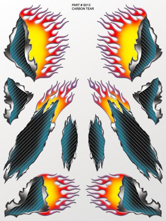 XXX Main XXXS013 Carbon Tear Sticker Sheet RC Decals
