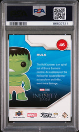 2023 UPPER DECK FUNKO POP MARVEL  HULK PLATINUM #46  PSA 10