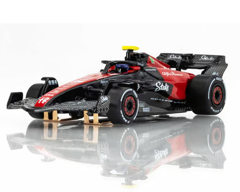 AFX AFX22084 Alfa Romeo 2023 F1 FY-24 HO Scale Slot Car (Black/Red) (LWB) (Mega G+)