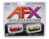 AFX AFX22106 Two Pack Formula One HO Scale Slot Car Set (Red/Yellow) (2) (LWB) (Mega G+)