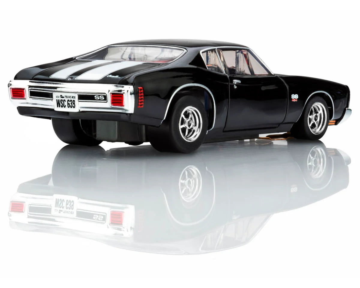 AFX AFX22118 Collector Series 1970 Chevelle LS6 SS 454 HO Slot Car (Black/White) (LWB) (Mega G+)