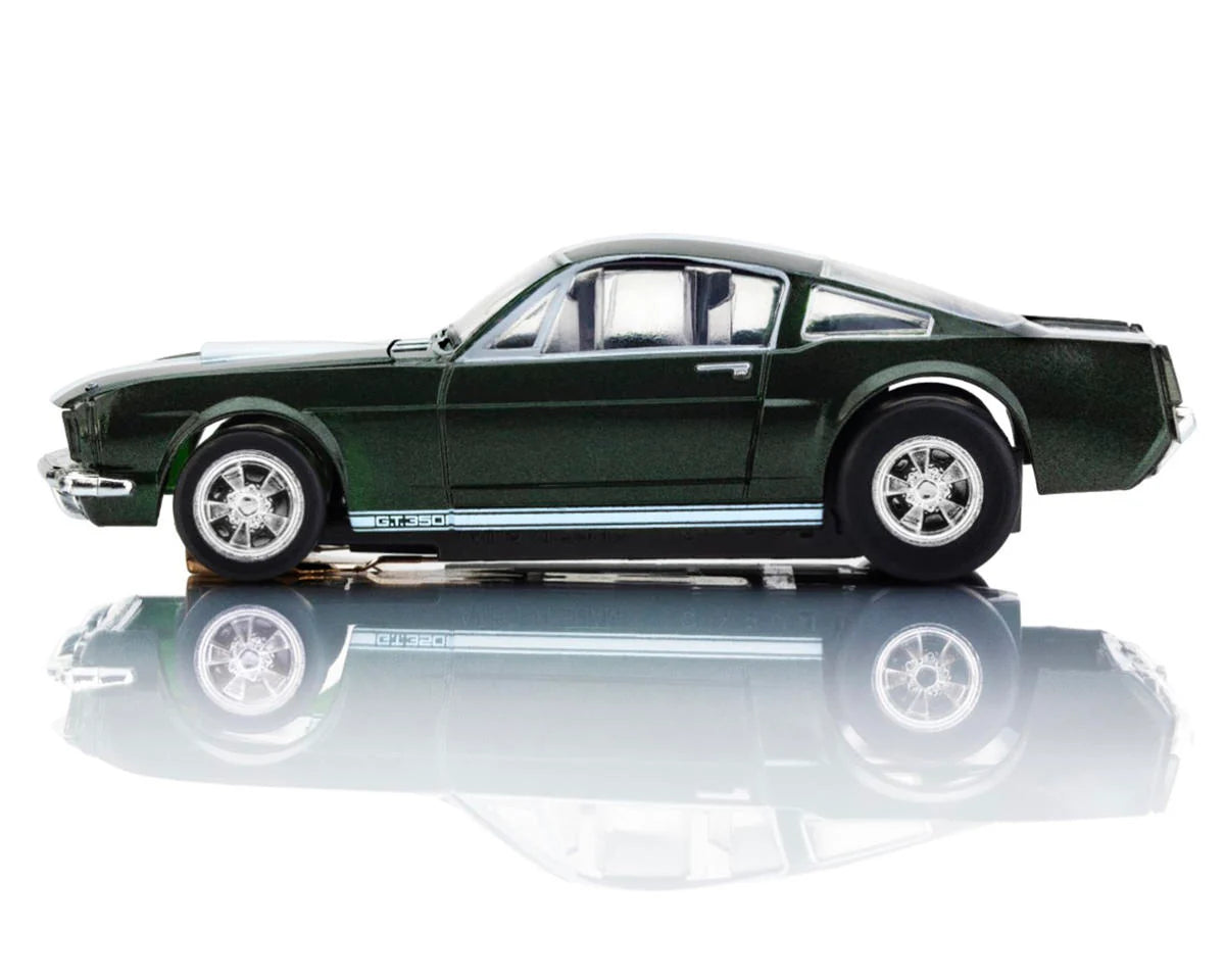 AFX AFX22150 1966 Shelby Mustang GT350 HO Scale Slot Car (Green/White) (LWB) (Mega G+)