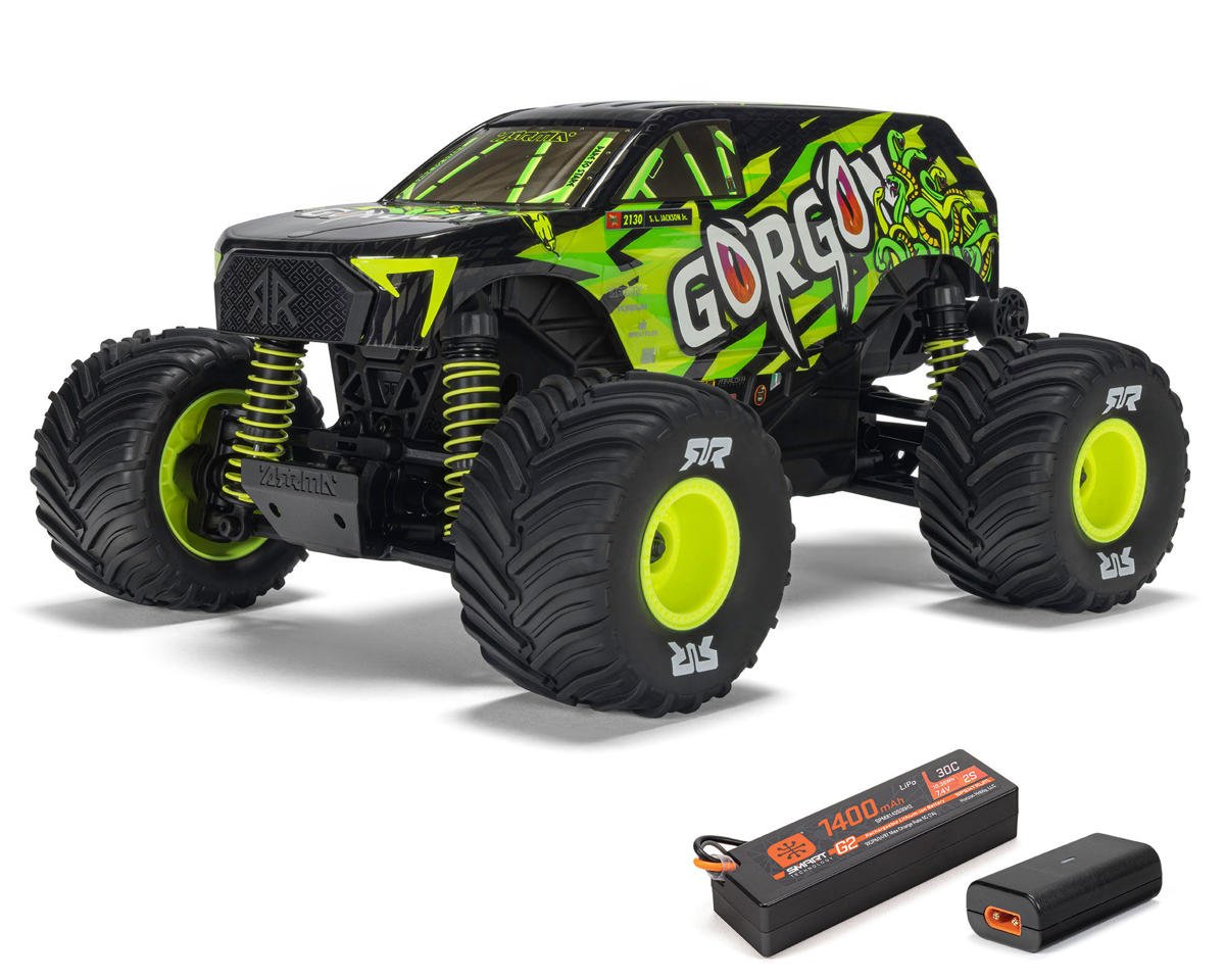 Arrma ARA2130T1 Gorgon Grom 4x4 1/16 RTR Brushed Monster Truck (Yellow) w/SLT2 2.4GHz Radio, Battery & Charger