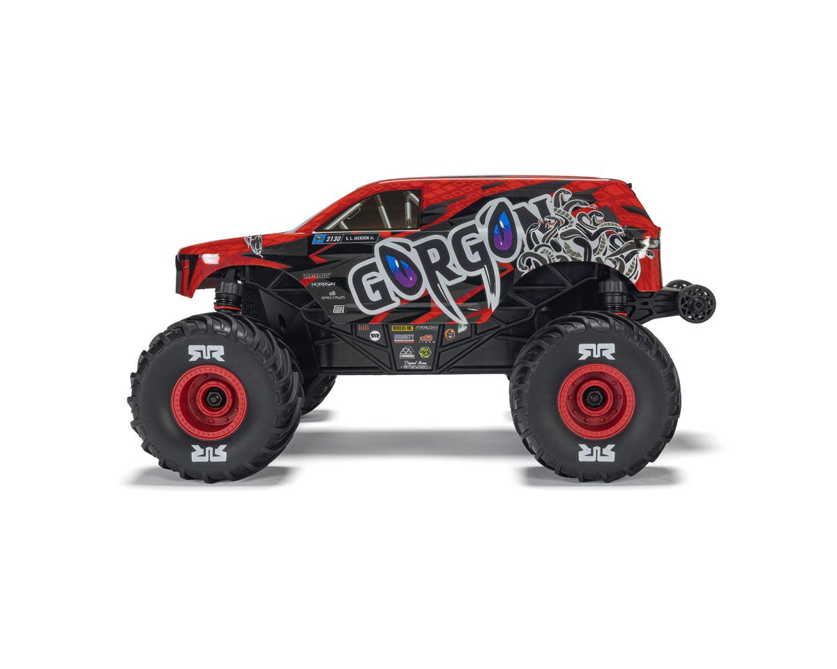 Arrma ARA2130T2 Gorgon Grom 4x4 1/16 RTR Brushed Monster Truck (Red) w/SLT2 2.4GHz Radio, Battery & Charger