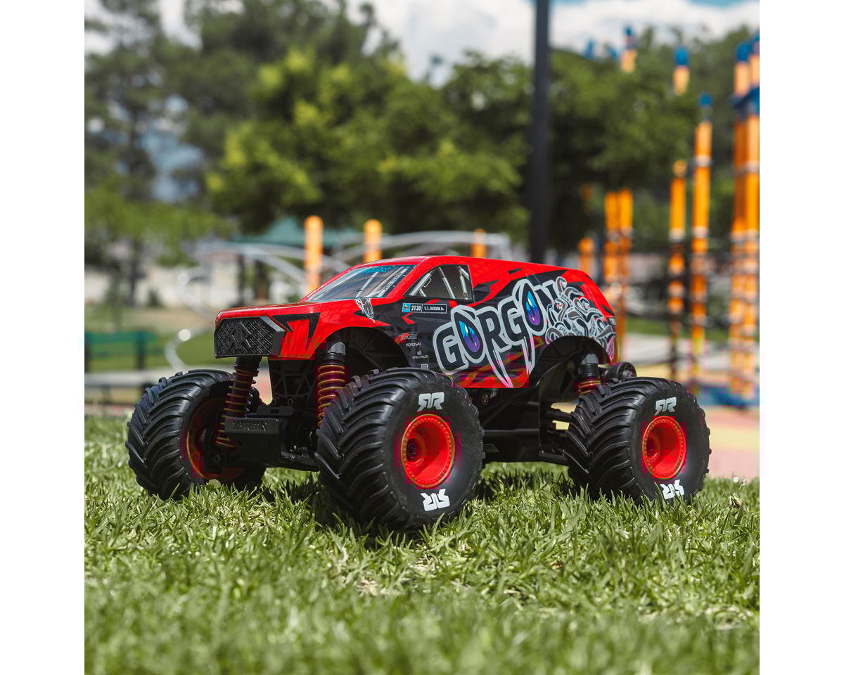 Arrma ARA2130T2 Gorgon Grom 4x4 1/16 RTR Brushed Monster Truck (Red) w/SLT2 2.4GHz Radio, Battery & Charger