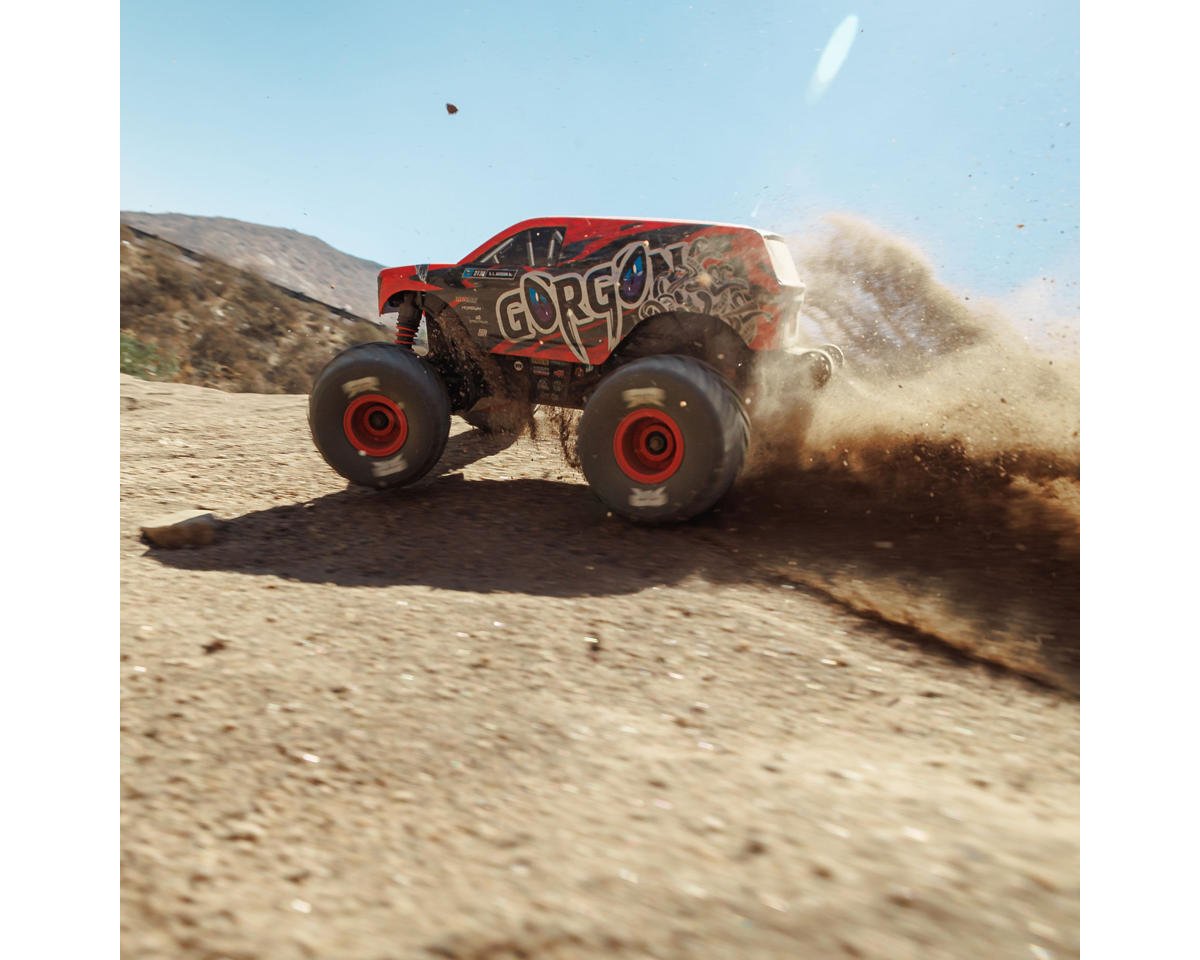 Arrma ARA2130T2 Gorgon Grom 4x4 1/16 RTR Brushed Monster Truck (Red) w/SLT2 2.4GHz Radio, Battery & Charger
