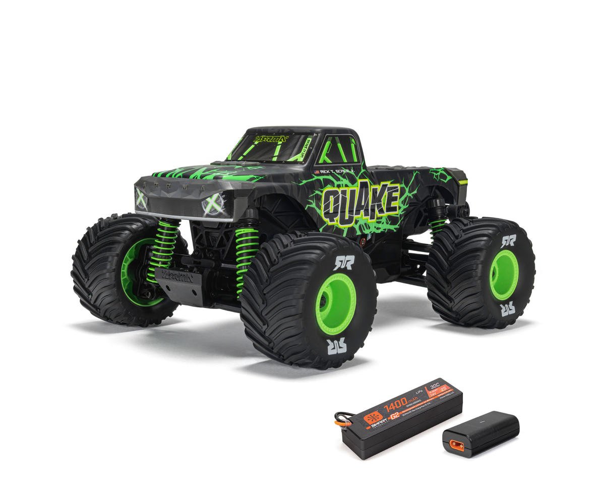 Arrma ARA2137T2 Quake Grom 4x4 1/16 RTR Brushed Monster Truck (Green) w/SLT2 2.4GHz Radio, Battery & Charger