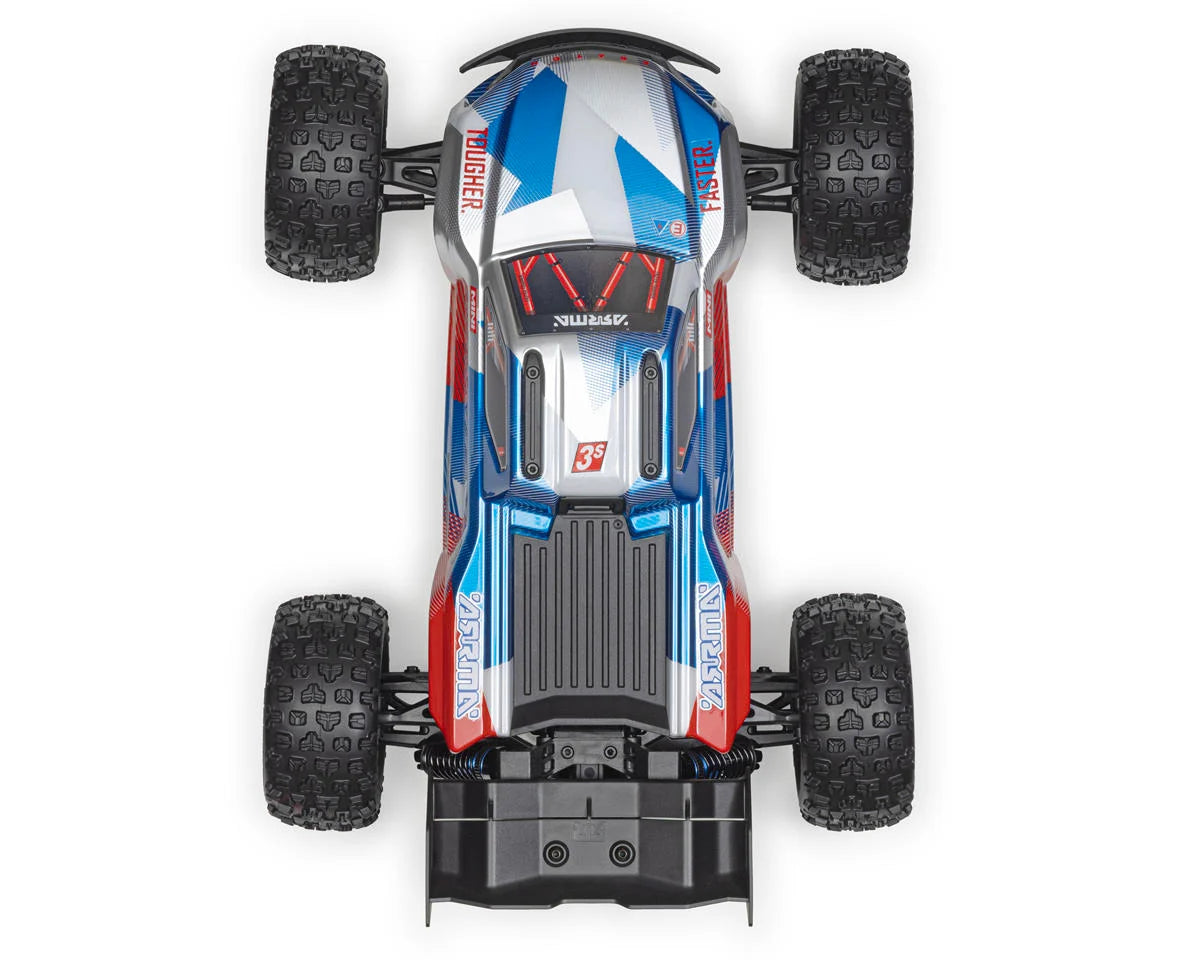 Arrma ARA2508ST1 Mini Kraton 3S BLX 4X4 1/16 RTR Brushless Speed Monster Truck (Red/Blue) w/2.4GHz Radio, 3S LiPo Battery & Charger