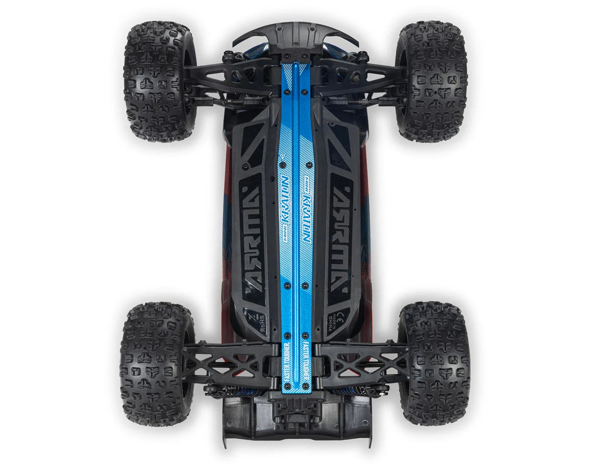 Arrma ARA2508ST1 Mini Kraton 3S BLX 4X4 1/16 RTR Brushless Speed Monster Truck (Red/Blue) w/2.4GHz Radio, 3S LiPo Battery & Charger