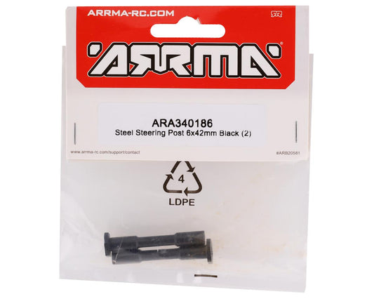 Arrma 340186 6S Typhon/Talion/Outcast Steel Steering Posts (Black) (2)