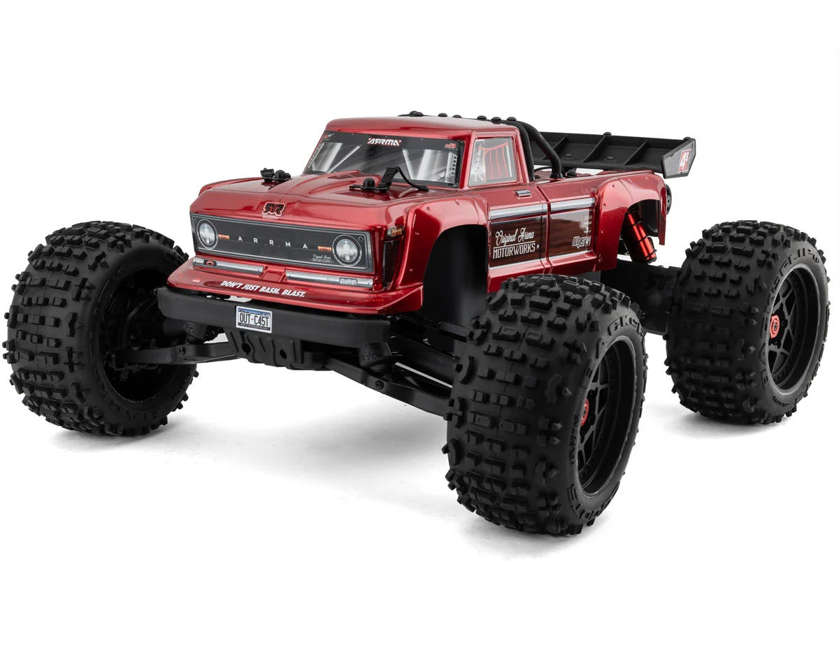 Arrma ARA4410V2T4 Outcast 4S V2 BLX Brushless RTR 1/10 Stunt Truck (Red) w/SLT3 2.4GHz Radio & Smart ESC