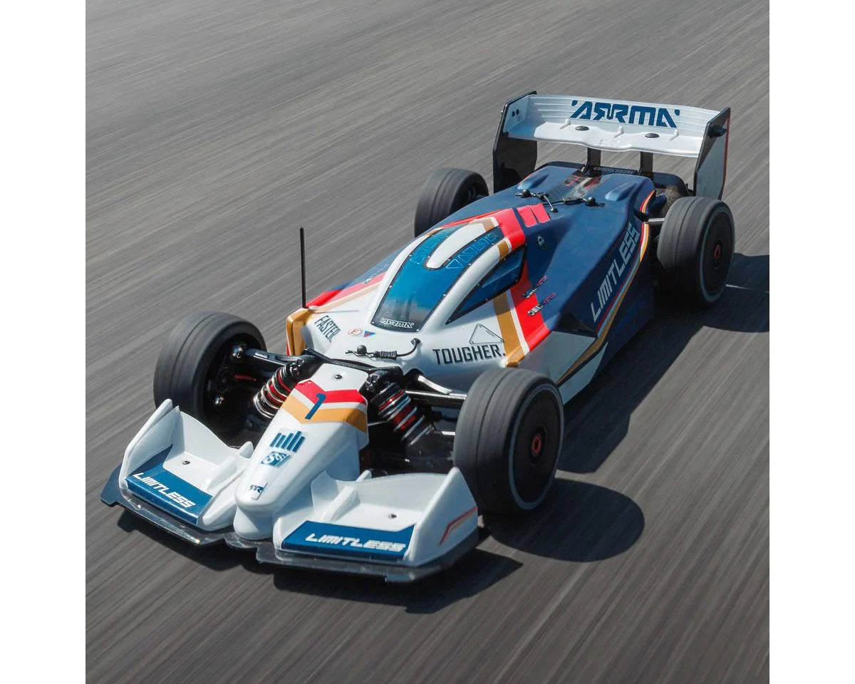 Arrma ARA7816T2 Limitless 120 8S BLX 4WD RTR Electric Brushless Street Speed (White/Blue) w/DX3 Radio, Smart ESC & AVC