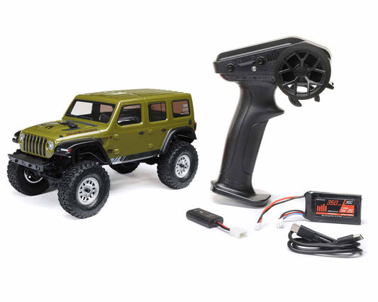 Axial AXI00002V3T4 SCX24 Jeep Wrangler JLU 4WD RTR Scale Mini Crawler (Green) w/2.4GHz Radio, Battery & Charger