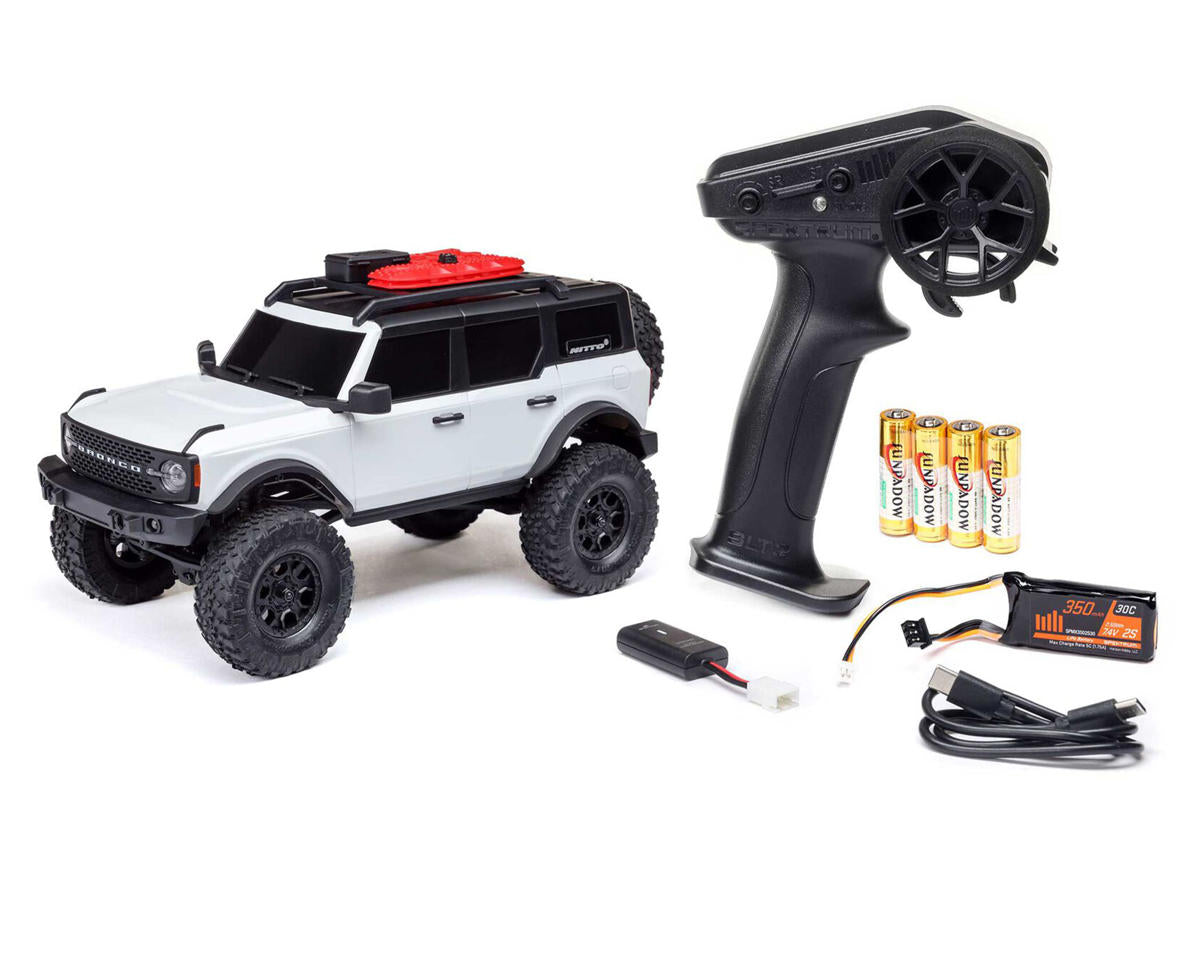 Axial AXI00006V2T4 SCX24 Ford Bronco Hard Body 1/24 4WD RTR Scale Mini Crawler (White) w/2.4GHz Radio, Battery & Charger