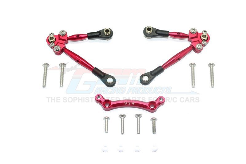 GPM RACING GT049F TRAXXAS 4WD GT4 TEC 2.0 Aluminum Front Tie Rods With Stabilizer For C Hub -13pc set