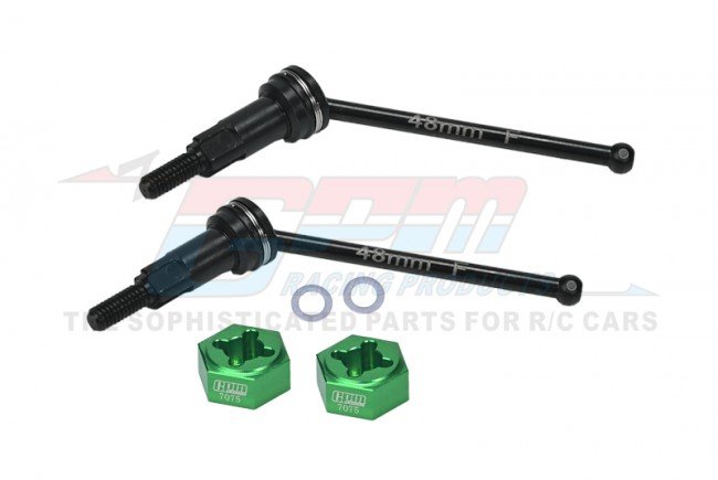 GPM MGG048FS ARRMA GRANITE GROM MEGA 4140 Medium Carbon Steel Front CVD Drive Shafts With Aluminum 7075 Wheel Hex