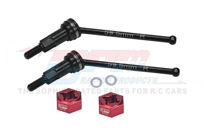 GPM MGG059RS ARRMA GRANITE GROM MEGA 4140 Medium Carbon Steel Rear CVD Drive Shafts With Aluminum 7075 Wheel Hex