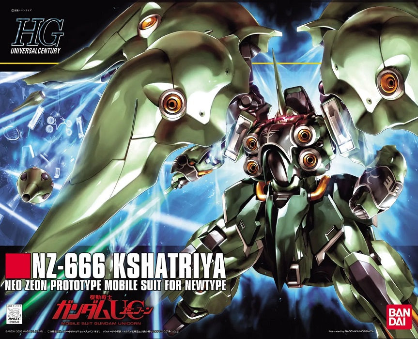 GUNDAM BAN2072798 HGUC NZ-666 Kshatriya "Mobile Suit Gundam Unicorn" 1/144, Bandai