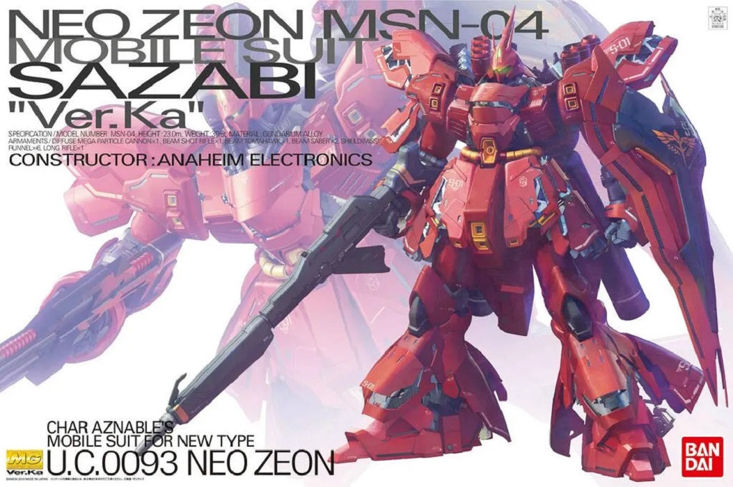 GUNDAM BAN2204932 Sazabi (Ver. Ka) "Contraataque de Char", MG 1/100