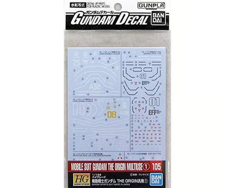 Bandai  BAS2398996 GD-105 Mobile Suit Gundam The Origin Multiuse #1 Waterslide Decals
